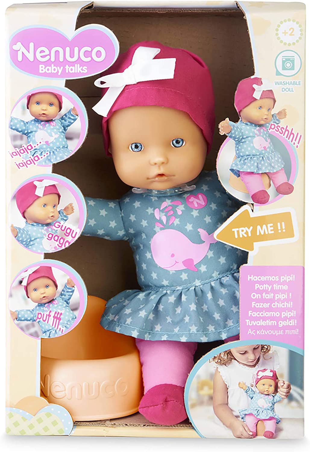 Muñeca con Sonidos - Regalo - Nenuco-Baby Talks, Hacemos pipí!