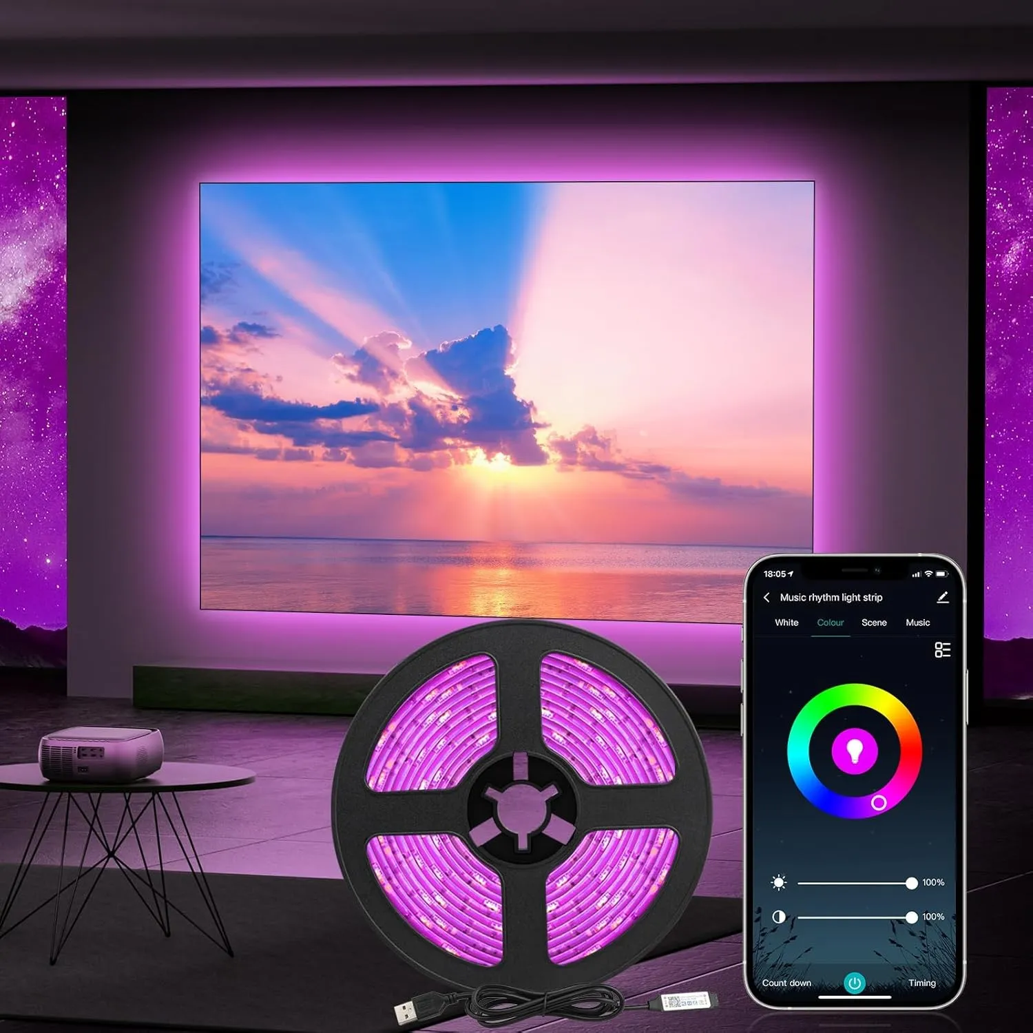 Tira LED 5m RGB WiFi por 5,6€ (-49%) en Amazon