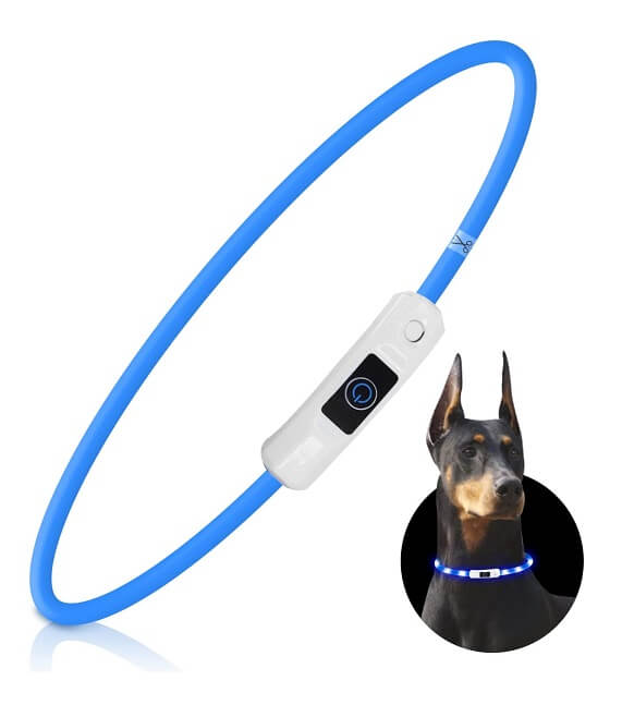 Collar con led para perros - Nobleza - Colores azul y verde.