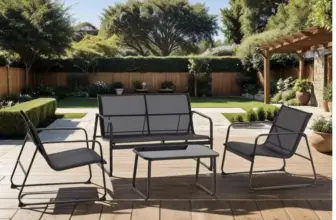 Conjunto de jardín con mesa, sofá y 2 sillas